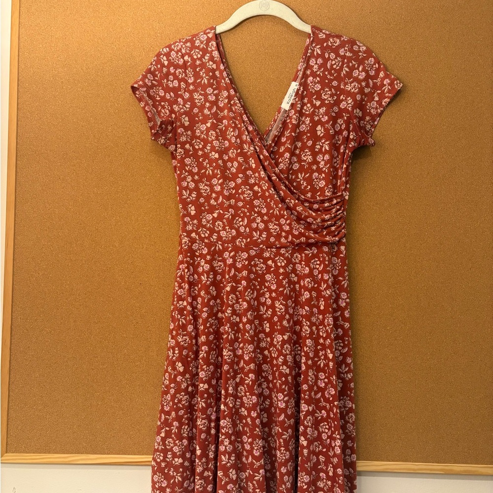 Kaileigh Red Floral Midi Dress